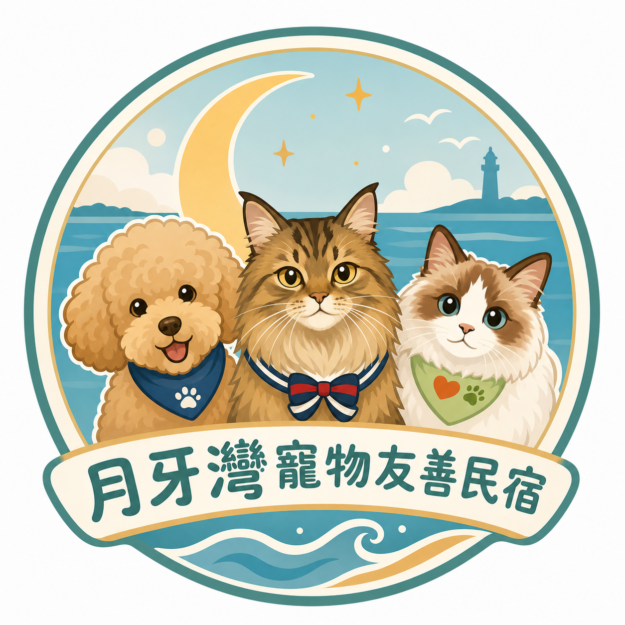 月牙灣民宿 logo